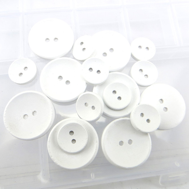 15MM 25MM White Painting Wooden Buttons BRAND 15MM Wood BUTTON 2